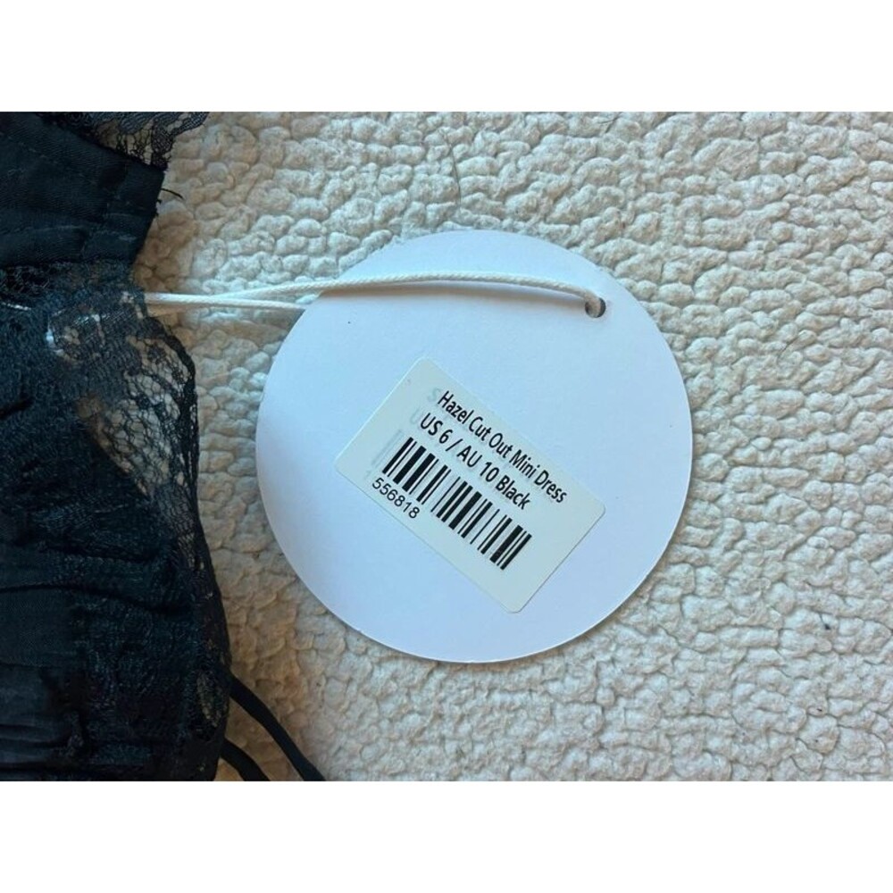 NWT Princess Polly Hazel Cut Out Mini Black Dress Womens 6 - Picture 4 of 6